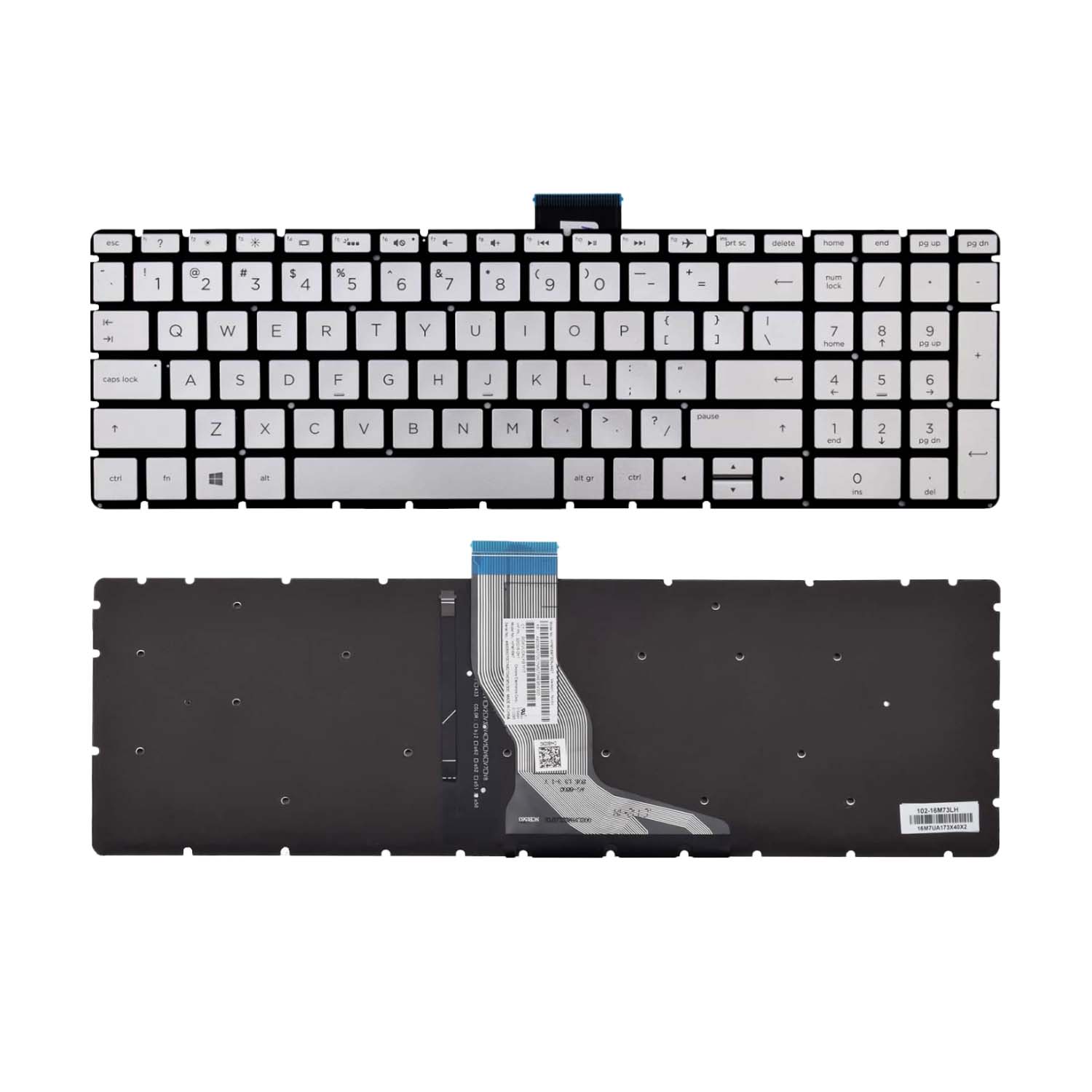 HP 15-bs Silver Laptop keyboard